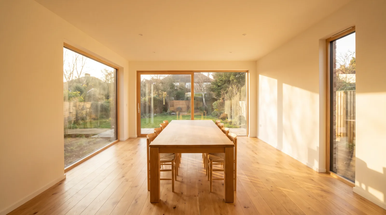 An empty, bright room representing a simple decision-making space for weighing estate sale options