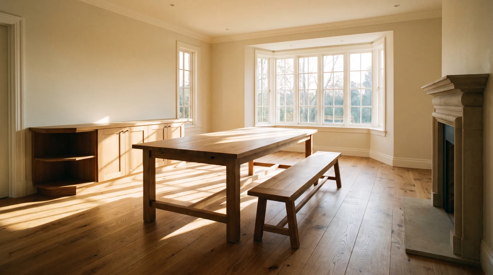 An empty, quiet room set up as a calm planning space for fiduciary paperwork-free discussion